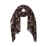 100% Australian Wool Print Scarf Purple