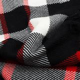 fringed check wool scarf