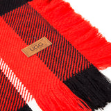 fringed check wool scarf