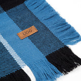 fringed check wool scarf