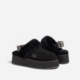 Ugg Platform Slipper (Elastic Logo & Wool Strap) 4.5cm ( Detachable Feature)閿涘湹ater Resistant閿