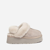 Ugg Platform Slipper (Elastic Logo & Wool Strap) 4.5cm ( Detachable Feature)閿涘湹ater Resistant閿