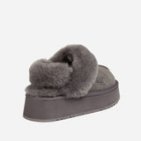 Ugg Platform Slipper (Elastic Logo & Wool Strap) 4.5cm ( Detachable Feature)閿涘湹ater Resistant閿