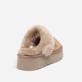 Ugg Platform Slipper (Elastic Logo & Wool Strap) 4.5cm ( Detachable Feature)閿涘湹ater Resistant閿