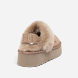 Ugg Platform Slipper (Elastic Logo & Wool Strap) 4.5cm ( Detachable Feature)閿涘湹ater Resistant閿