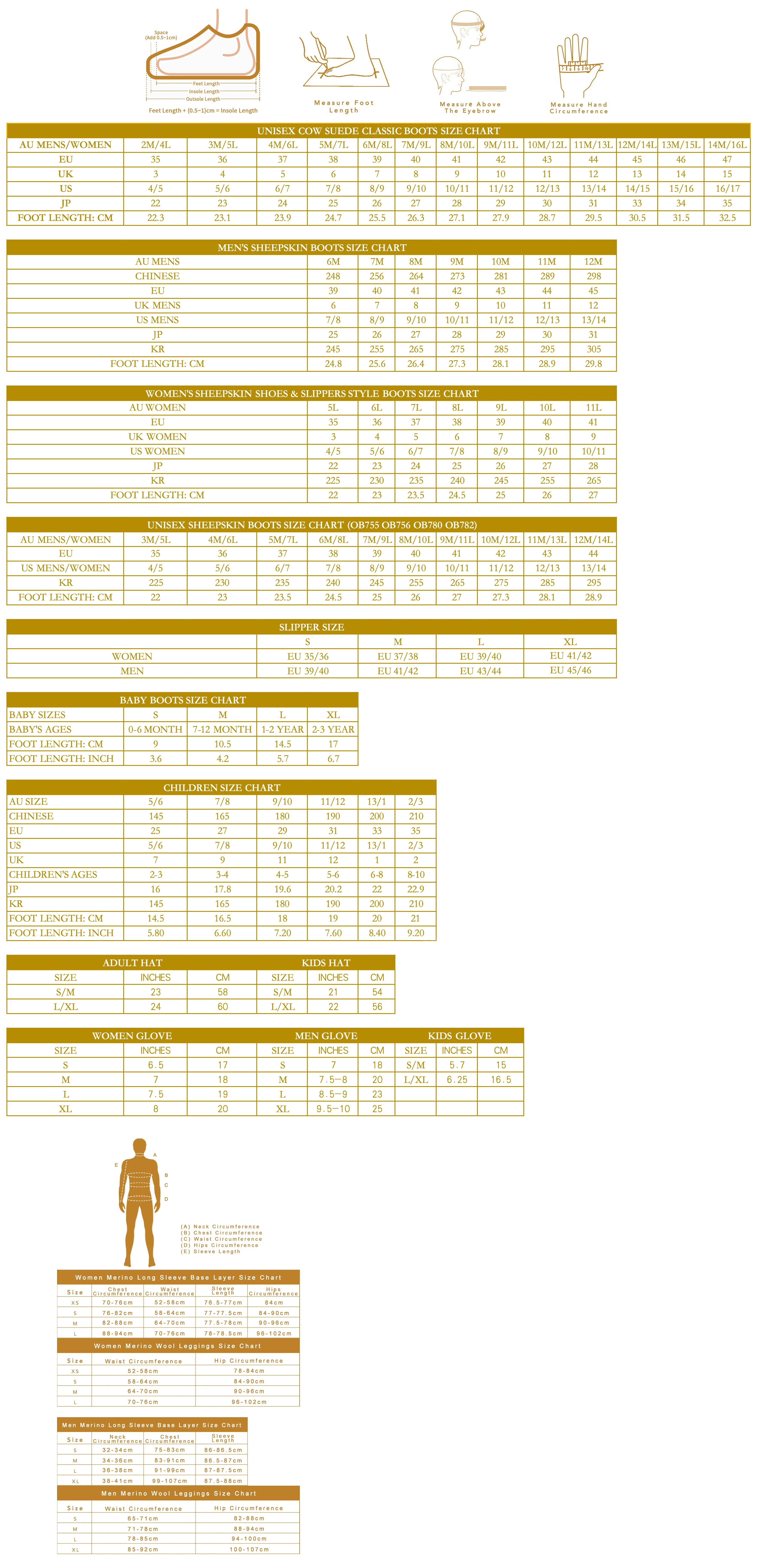 Size Charts